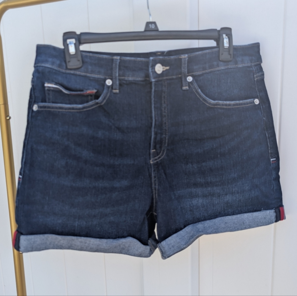 Tommy Hilfiger Navy High Rise Jean Shorts